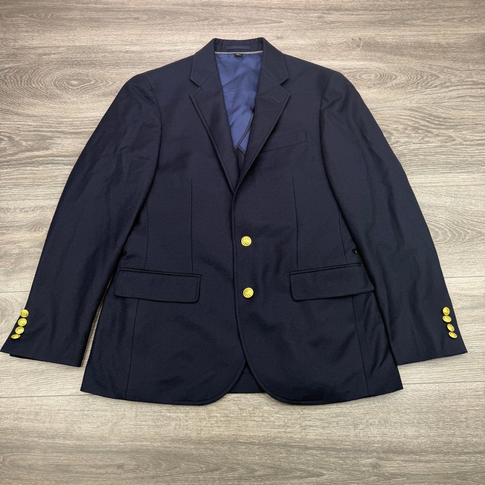 J Crew Ludlow Blazer Mens 38S Slim Wool Gold Button Woolen Company Sport Coat